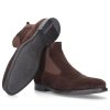 Herren Santoni Stiefel | Chelsea Boots 15083 Veloursleder