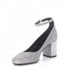 Damen Saint Laurent Pumps | Pumps Kalbsleder Logo Glitzer Silber