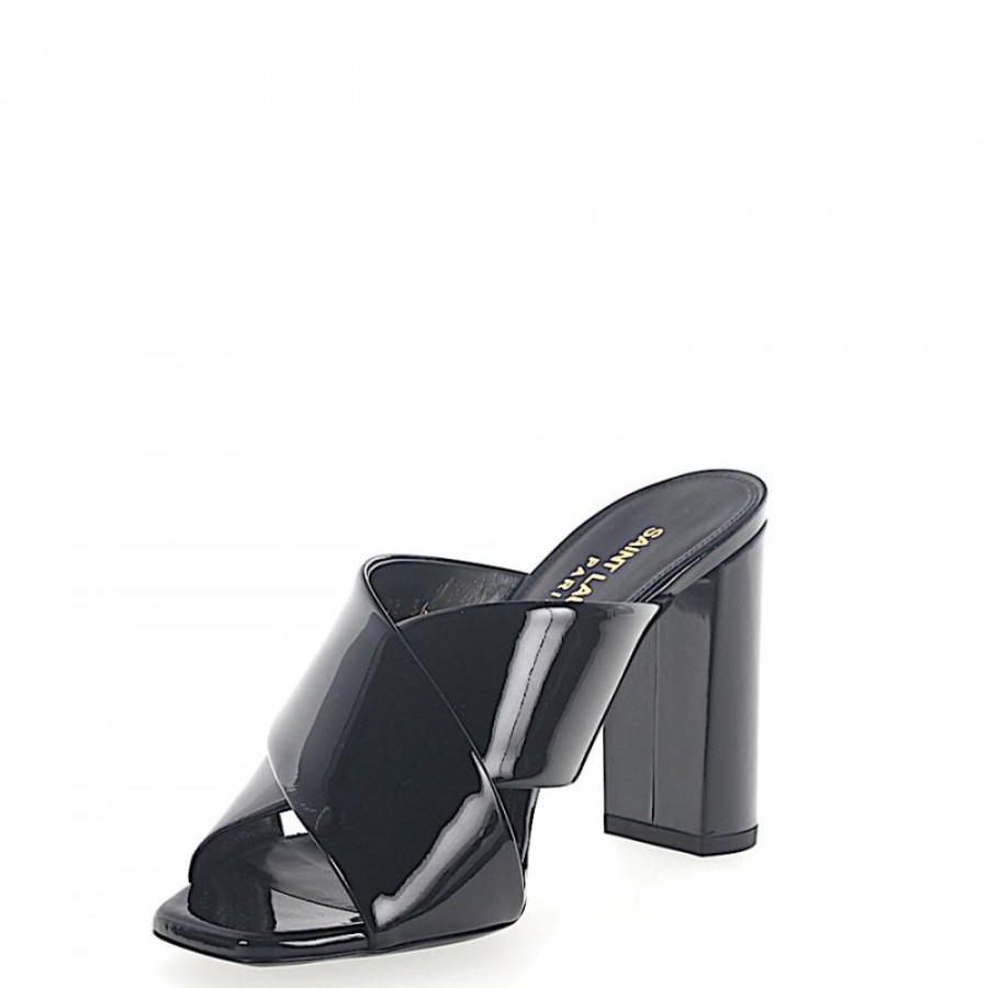 Damen Saint Laurent Sandalen | Sandalen Lackleder Schwarz