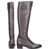 Damen Balenciaga Stiefel | Stiefel Glattleder Kalbsledergrau