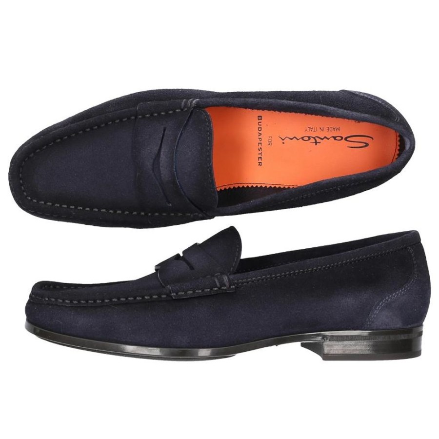 Herren Santoni Loafer | Loafer 18154 Veloursleder