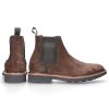 Herren Budapester Stiefel | Chelsea Boots 14196Veloursleder