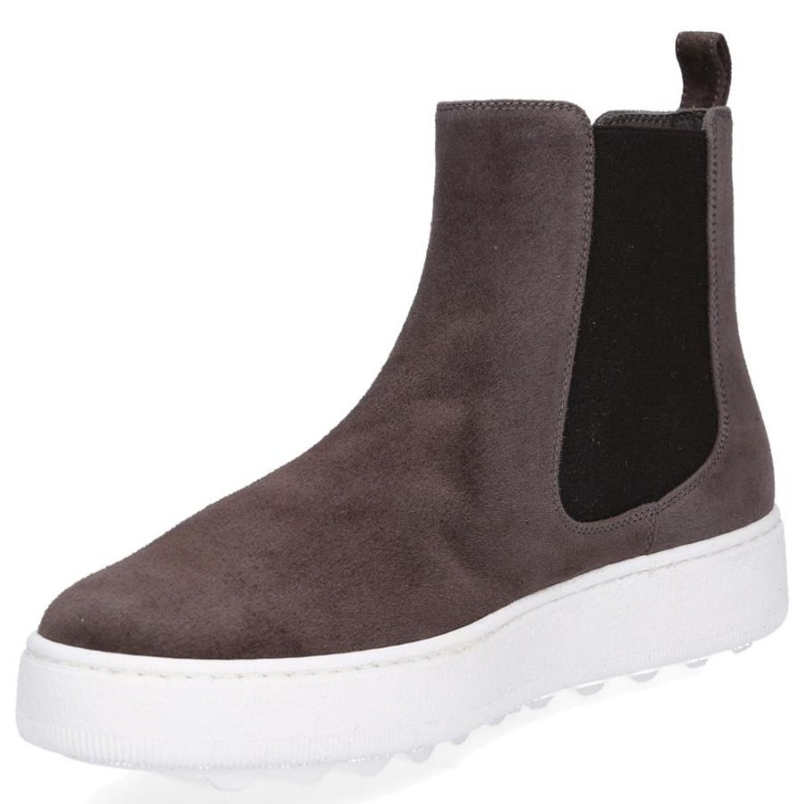 Damen Philippe Model Stiefeletten | Chelsea Boots Beatlesveloursleder Taupe