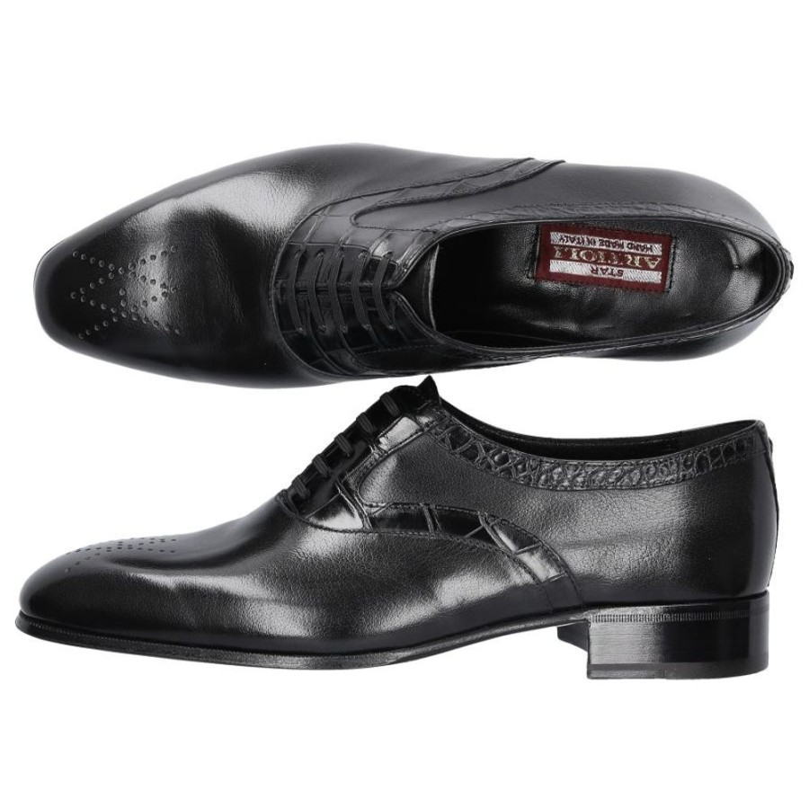 Herren Artioli Businessschuhe | Businessschuhe Oxford Zurich Krokodilleder