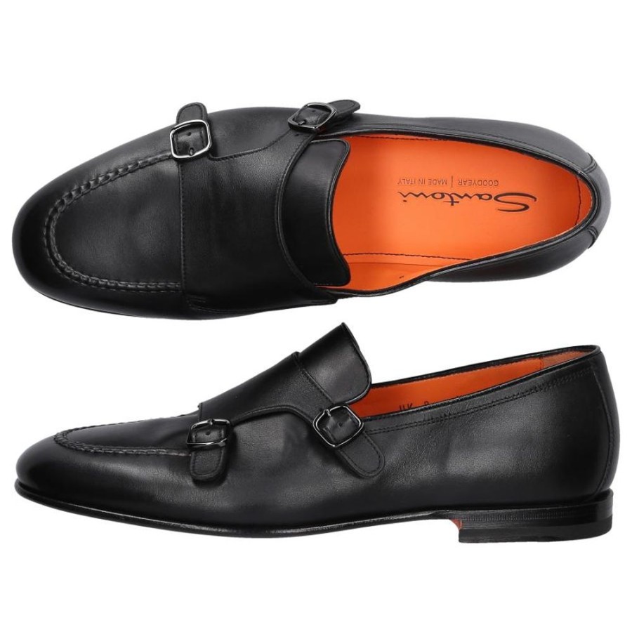 Herren Santoni Loafer | Loafer 16848 Schwarz