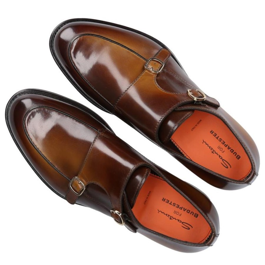 Herren Santoni Monk Schuhe | Monk Schuhe 17744 Kalbsleder