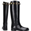 Damen Valentino Garavani Stiefel | Stiefel Schwarz Roman Stud Kalbsleder