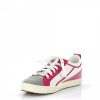 Damen Dsquared2 Sneaker | Schnurer Baumwollmischung Kalbslederlackleder Veloursleder Logo Metallverzierung Grau Pink Weis