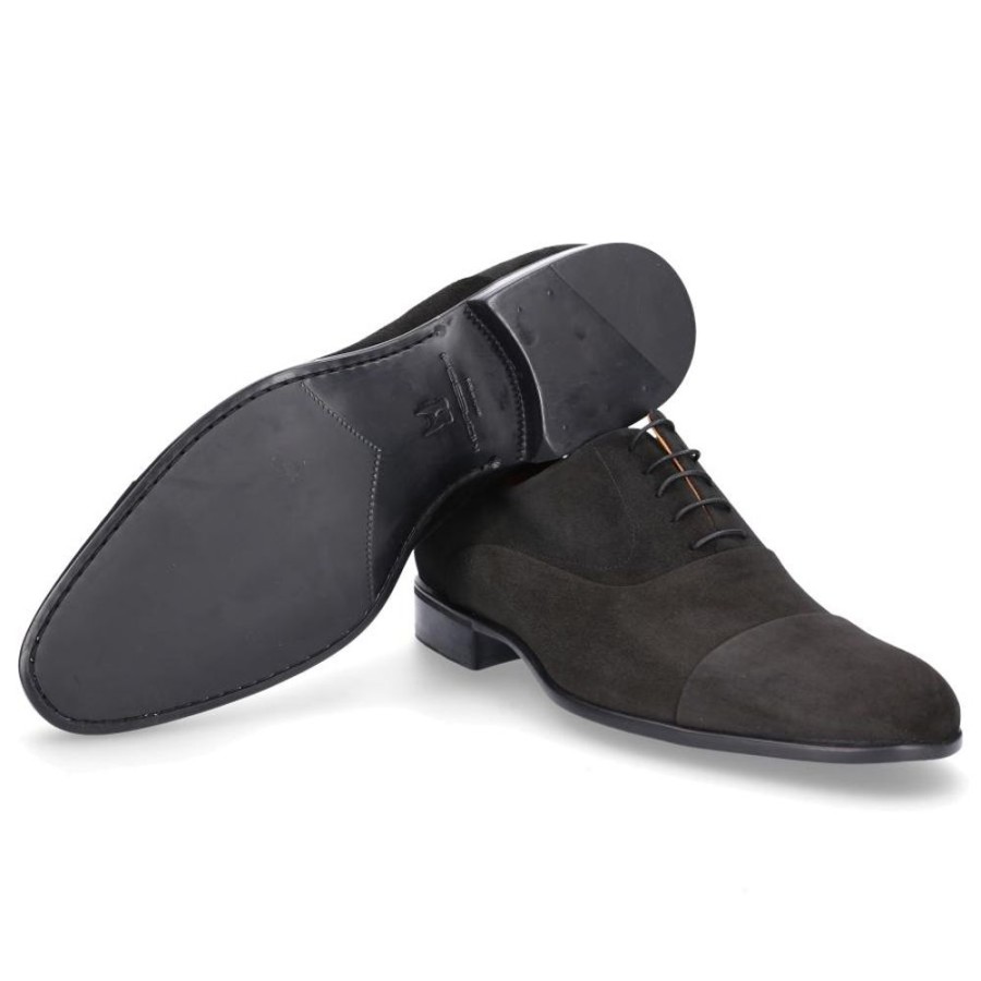 Herren Moreschi Businessschuhe | Businessschuhe Oxford 039165 Veloursleder