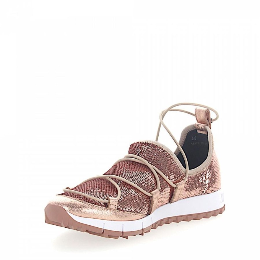 Damen Jimmy Choo Sneaker | Sneaker Logo Pailletten Rose