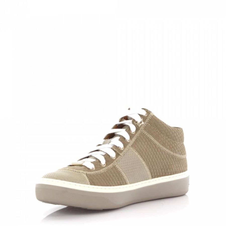 Damen Jimmy Choo Sneaker | Schnurer Veloursleder Pragung Grau