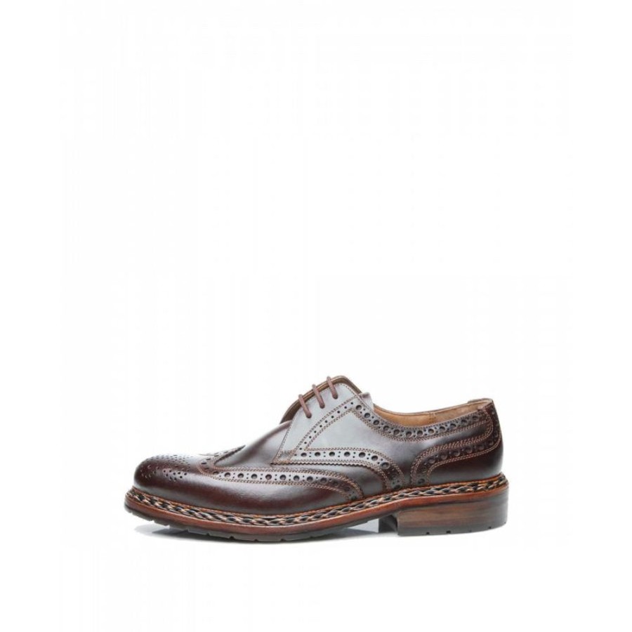 Herren Heinrich Dinkelacker Businessschuhe | Businessschuhe Derby Buda Full-Brogue H Gewachstes Fettnubuk