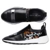 Damen Sergio Rossi Sneaker | Slip Ons Sr1 Runningkalbsleder Leo Print Schwarz