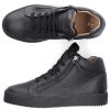 Herren Giuseppe Zanotti Sneaker | Sneaker High Arena Kalbsleder Logo Metallisch Schwarz