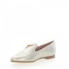 Damen Giuseppe Zanotti Loafer | Loafer Dalia Kalbslederveloursleder Finished Logo Schmuckstein Beige Silber