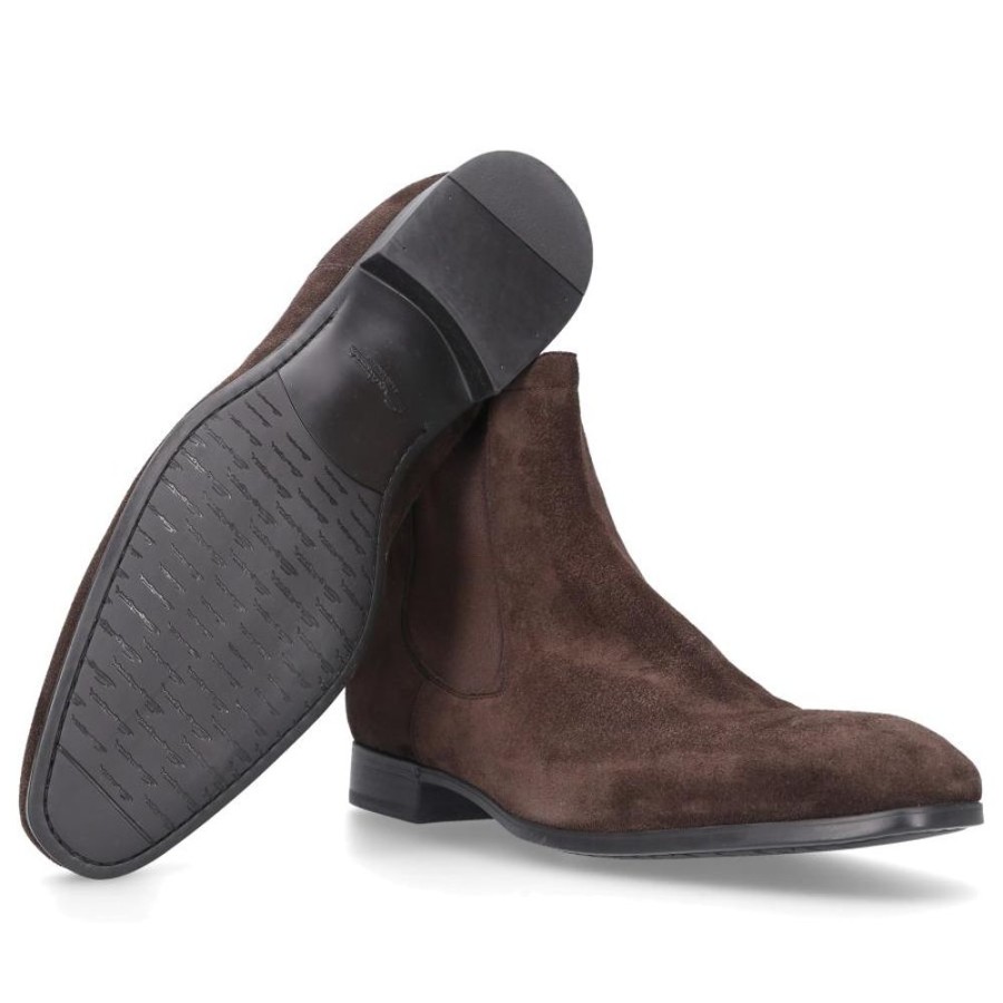 Herren Santoni Stiefel | Chelsea Boots 13414 Veloursleder