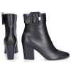 Damen Sergio Rossi Stiefeletten | Stiefeletten Sr Mia 075 Nappaleder Logo Metallisch Schwarz