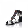 Damen Giuseppe Zanotti Sandalen | Sandalen Roll 10 Knochelriemchen Leder Schwarz