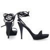 Damen Gianvito Rossi Sandalen | Sandalen Ga3350 Veloursleder Zierriemen Schwarz