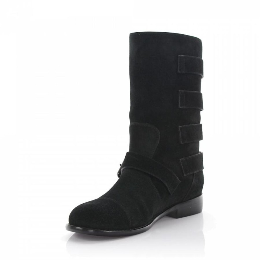 Damen Giuseppe Zanotti Stiefel | Stiefel Veloursleder Zierschnalle Schwarz