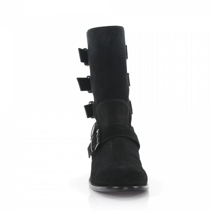 Damen Giuseppe Zanotti Stiefel | Stiefel Veloursleder Zierschnalle Schwarz