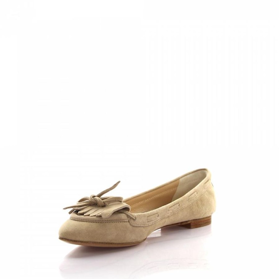 Damen Unützer Ballerinas | Ballerinas Veloursleder Beige