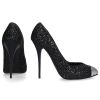 Damen Giuseppe Zanotti Pumps | Pumps Zadina 105 Leder Glitter Schwarz