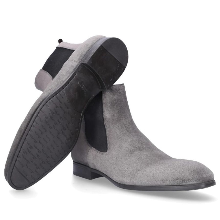 Herren Santoni Stiefel | Chelsea Boots 13434 Veloursleder