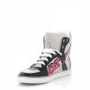 Damen Dsquared2 Sneaker | Sneaker High Nappaleder Nubukleder Leo Print Grau Pink Schwarz