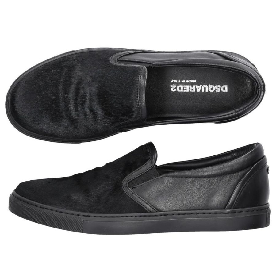 Damen Dsquared2 Sneaker | Slip Ons Kalbslederpony Schwarz