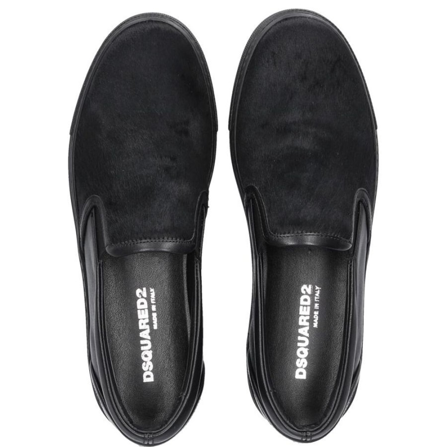 Damen Dsquared2 Sneaker | Slip Ons Kalbslederpony Schwarz