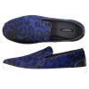 Herren Dolce & Gabbana Sneaker | Sneaker Low Nappaleder Leo Print Blau