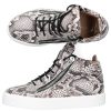 Damen Giuseppe Zanotti Sneaker | Sneaker High Kriss Phyton Kalbsleder Logo Print Beige