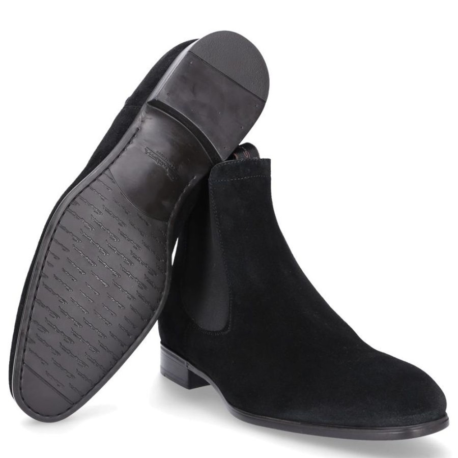 Herren Santoni Stiefel | Chelsea Boots 13414 Veloursleder