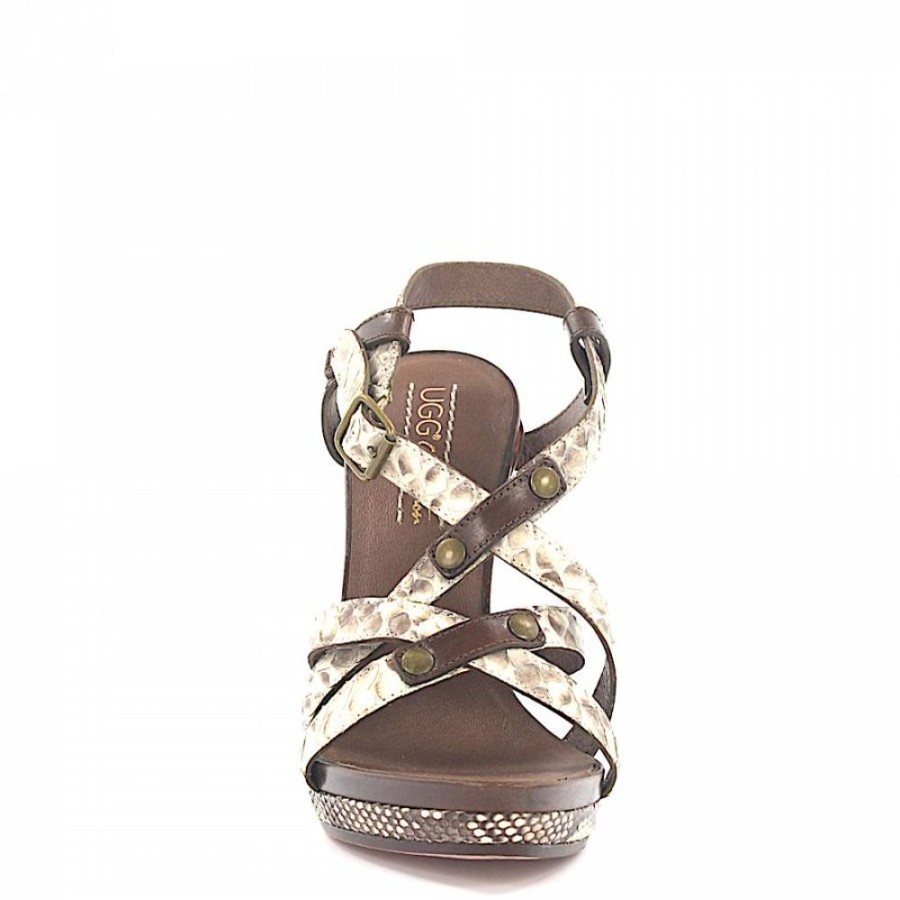 Damen UGG Sandalen | Sandalen Pythonleder Beige