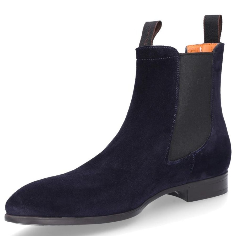 Herren Santoni Stiefel | Chelsea Boots 13414 Veloursleder