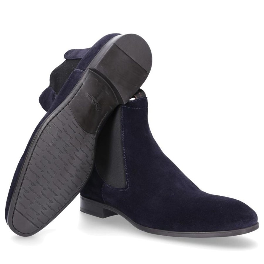 Herren Santoni Stiefel | Chelsea Boots 13414 Veloursleder