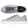 Damen Hide & Jack Sneaker | Sneaker Low Low Top Sneaker Kalbsleder Logo Weis Silber