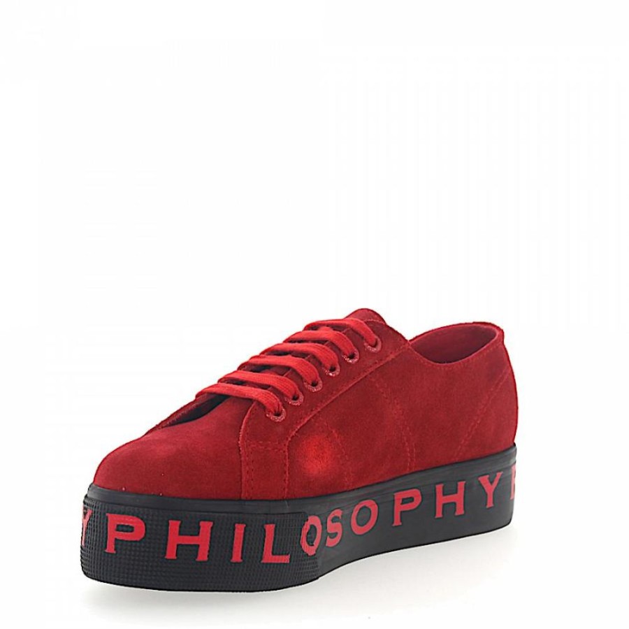 Damen Philosophy Di Lorenzo Serafini Sneaker | Sneaker Veloursleder Logo Print Rot