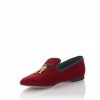 Damen Giuseppe Zanotti Loafer | Loafer Dalia 05Kalbslederveloursleder Schmuckanhanger Rot