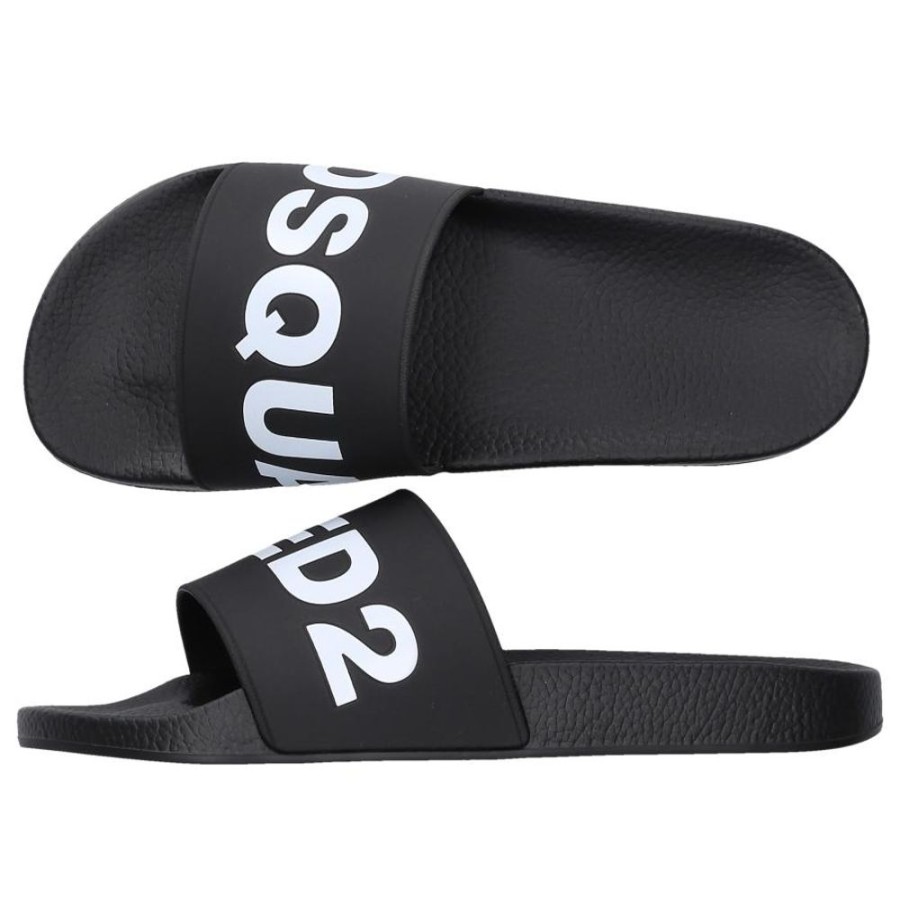 Herren Dsquared2 Badeschuhe | Badeschuhe Logo Gummi