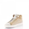 Damen Santoni Sneaker | Schnurer Textil Logo Beige