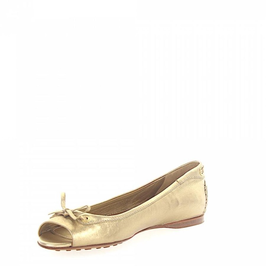 Damen Car Shoe Ballerinas | Ballerinas Glattleder Schleife Gold