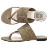 Damen Dior Sandalen | Zehentrenner Flip Flops Rainbow Stellar Leder Veloursleder Khaki Schmuckverzierung