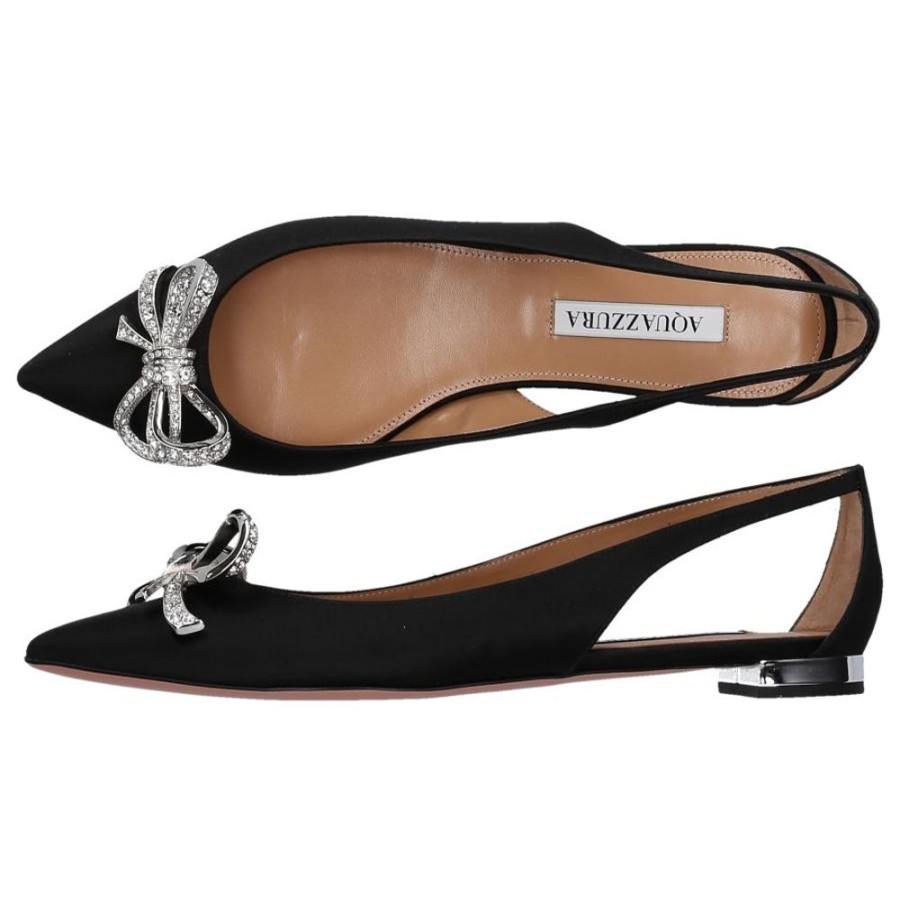 Damen Aquazzura Ballerinas | Brautschuhe Babe Flat Satin