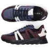 Herren Hide & Jack Sneaker | Sneaker Low Running Jet Kalbsleder Logo Pragung Blau Bordeaux