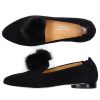 Damen Truman's Ballerinas | Ballerinas 8858 Veloursleder Bommel Schwarz