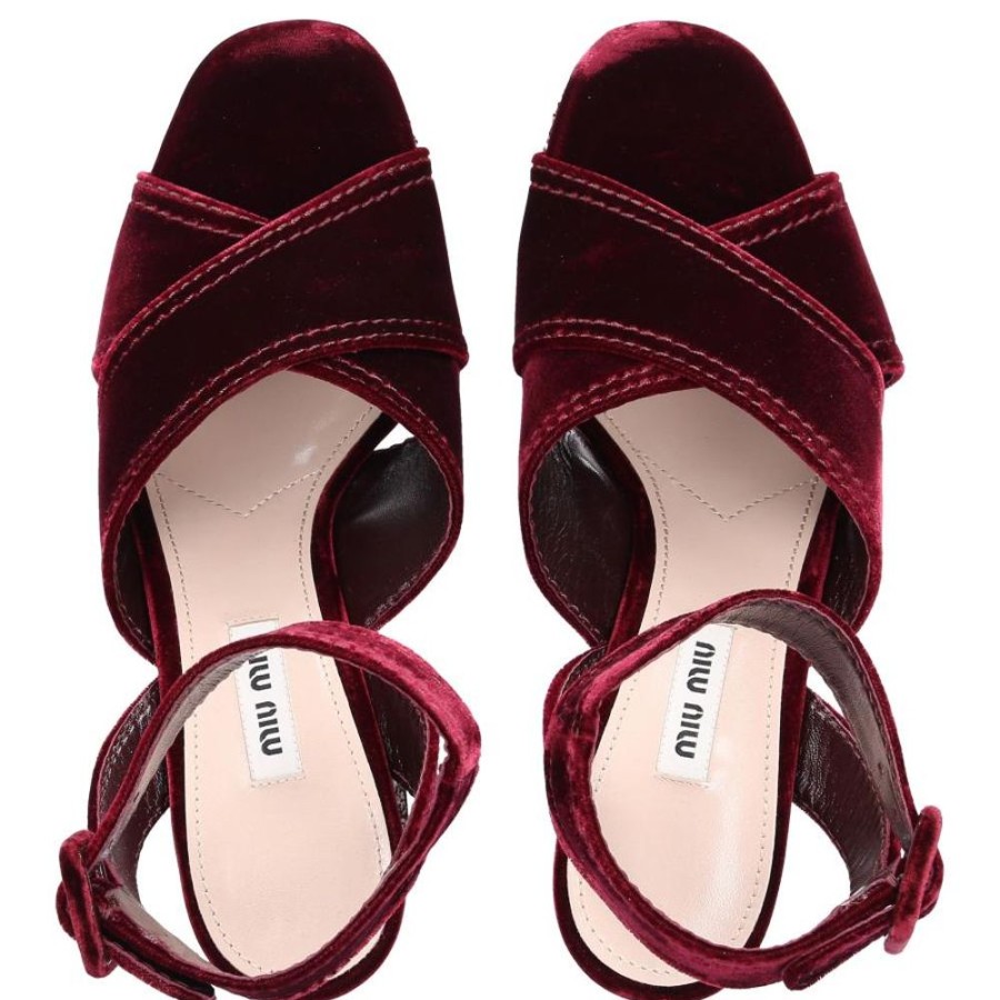 Damen Miu Miu Sandalen | Plateausandalen Samt