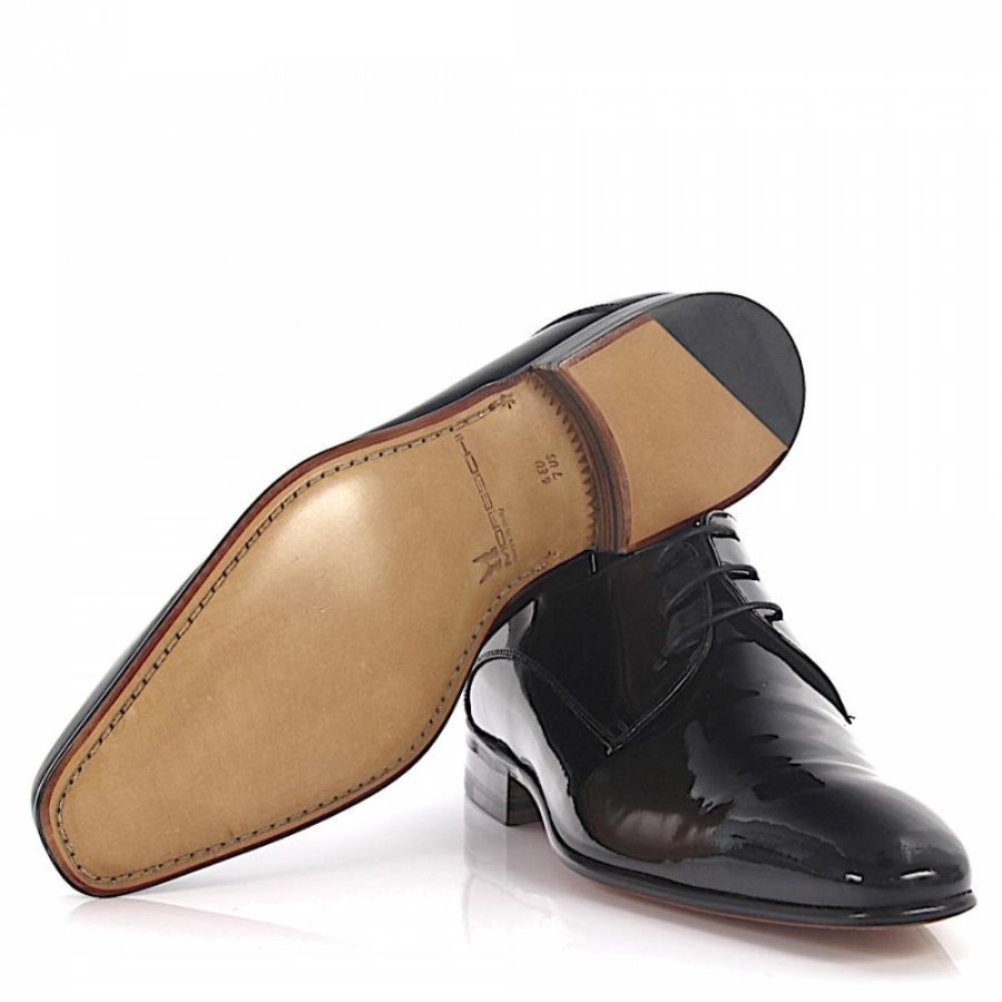 Herren Moreschi Businessschuhe | Businessschuhe Derby Vernice Cuoio Lackleder