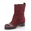 Damen Jimmy Choo Stiefel | Stiefel Kalbslederveloursleder Finished Logo Zierreisverschluss Bordeaux